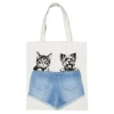 Ecological bag м.Р-396/1 with applique jeans pockets 42x40 cm TM Yaroslav