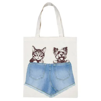 Ecological bag м.Р-396/1 with applique jeans pockets 42x40 cm TM Yaroslav