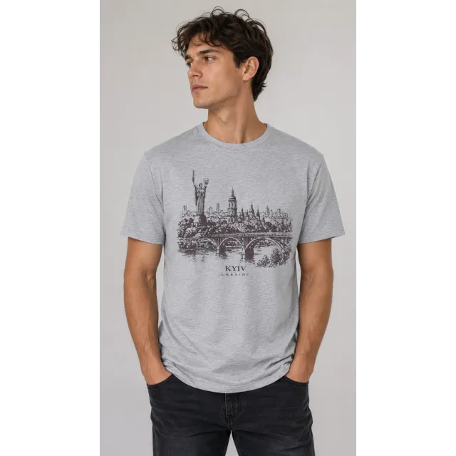 T-shirt print Kyiv m.45 gray melange TM Yaroslav