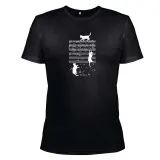 Футболка з принтом Коти на нотах м.45 чорна ТМ Ярослав