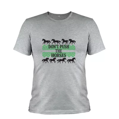 Футболка з принтом Don't Push the Horses м.45 сірий меланж ТМ Ярослав