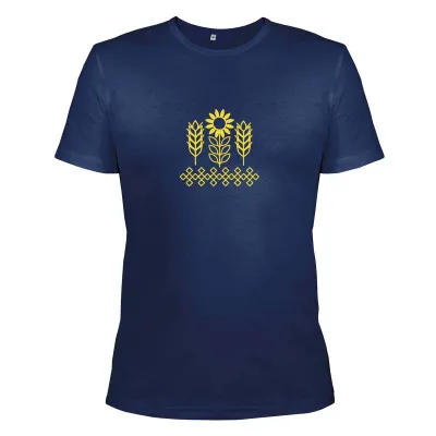 T-shirt print Sunflower and spikelets m.45 burgundy TM Yaroslav