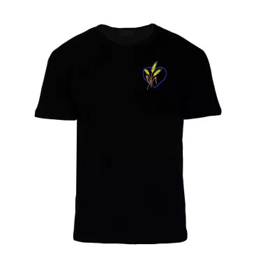 T-shirt with embroidery Spikelets m.45 black TM Yaroslav