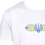 Футболка с вышивкой "Тризуб/вишиванка" ТМ "Ярослав" м.45 белая