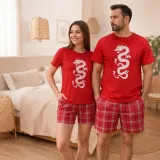 Suit with dragon print T-shirt with shorts m.F-553 red TM Yaroslav Suit with dragon print T-shirt with shorts m.F-553 red TM Yaroslav