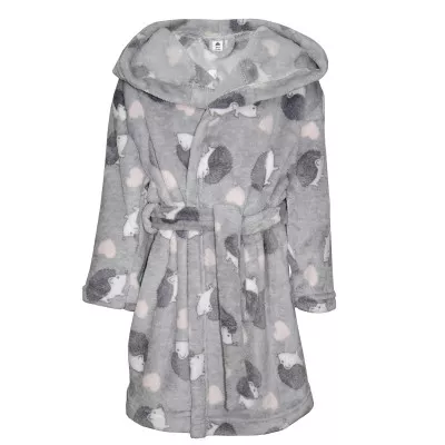 Children's fleece bathrobe m.D-003 gray hedgehog TM Yaroslav