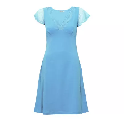 Нічна сорочка кулір з еластаном м.Ф-124 блакитна ТМ Ярослав