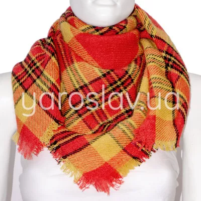 Scarf Veselka mod.3/7 red semi-wool 85x85 cm TM Yaroslav