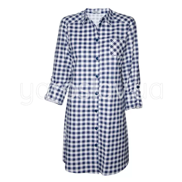Tunic flannel m.F-058 white and blue check