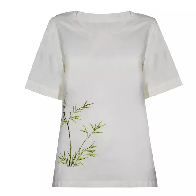 Blouse linen m.F-503 with embroidery Bamboo milk TM Yaroslav