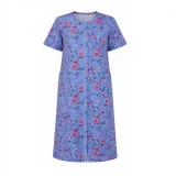 Bathrobe with buttons knit m.F-064 flowers on blue TM Yaroslav Bathrobe with buttons knit m.F-064 flowers on blue TM Yaroslav