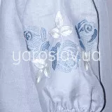Блуза (лен) с вышивкой  м.Ф-391 серая