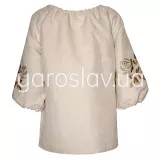 Блуза (лен) с вышивкой  м.Ф-391 суровая