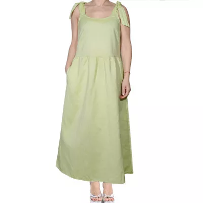 Dress linen m.F-498 with ties green TM Yaroslav