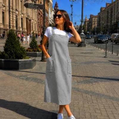 Sundress linen m.F-545 with pockets gray TM Yaroslav