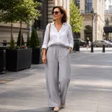 Pants linen m.F-502 gray jeans TM Yaroslav