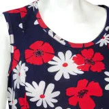 Dress knitted m.F-078 flowers on blue cotton TM Yaroslav