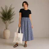 Dress combined cotton/knitwear m.F-513 black cell TM Yaroslav