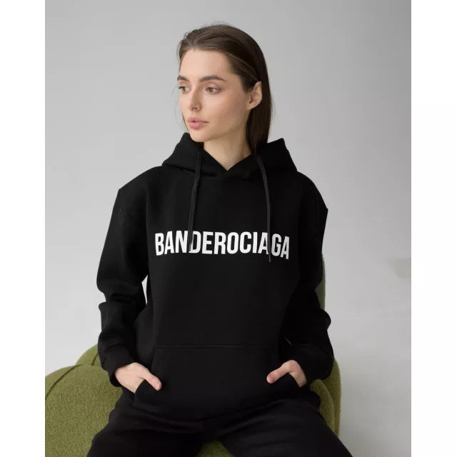 Skinny black Bandera with three-thread lining