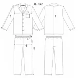Pajamas flannel m.F-127 des.393 blue hearts TM Yaroslav